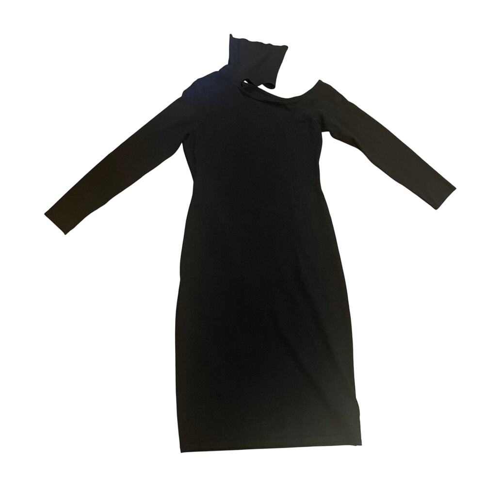 NWT - L'Agence NWT Turtleneck Detail Knit Dress M in Black
